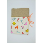 protege carnet santé bébé tissu coton lin naturel animaux origami colorés saumon
