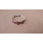 bracelet simili cuir noir et rose noeud cuivre