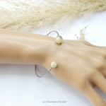 bracelet jonc inox résine et fleurs séchées gypsophile blanc (3)