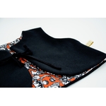 gilet sans manche bébé sweat recyclé et coton biologique fait main france orange et noir skate motifs (2)