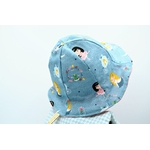 bob chapeau réversible coton enfant bébé princesses fond bleu écailles rose blanc (2)