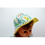 bob chapeau réversible coton enfant bébé animaux jungle bleu ciel jaune soleil