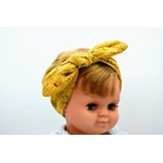 bandeau bébé fille double gaze coton artisanal créatrice francaise moutarde jaune