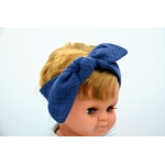 bandeau bébé fille double gaze coton artisanal créatrice francaise bleu uni