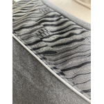 sweat coton recyclé gris foncéchiné et tissu géométrique français argenté femme artisanal fait main pièce unique créatrice (2)
