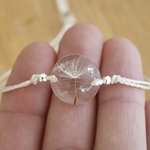 bracelet résine fleur séchée rond pissenlit cordon blanc (2)