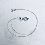 pendentif chaine fine argent sterling 925 pointe aiguemarine