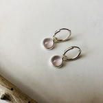 boucles oreilles créaoles argent pierre quartz rose