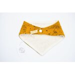 bavoir bandana artisanat francais coton et eponge bambou  double gaze moutarde