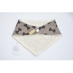 bavoir bandana artisanat francais coton et eponge bambou  double gaze taupe