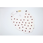 bavoir premier age artisanat francais coton et eponge bambou  coccinelles rouge blanc