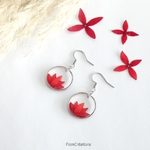 boucle oreille ixora martinique rouge acier inox (4)