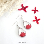 boucle oreille ixora martinique rouge acier inox (7)