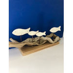 quatuor poissons cérammique blanc fond de mer