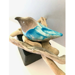 déco oiseau bleu céramique nid bois flotté artisanal landes2