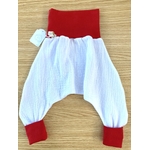 bas pantalon sarouel coton rouge et blanc fetes bayonne dax pampelune bébé coton artisanal