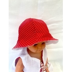 bob chapeau bébé été coton réversible artisanal pois rouge