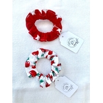 chouchou scrunchie coton fetes bayonne dax pampelune fait main artisanal rouge et blanc4