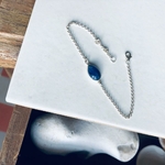 bracelet chaine argent pierre kianite bleu artisanal (4)