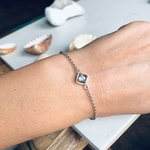 bracelet chaine argent pierre topaze bleu artisanal (4)