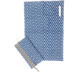 set coloriage lavable et trousse coton enduit doublé artisanal france geometrique bleu