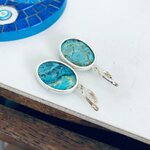 boucles oreilles turquoise pierre argent artisanal france