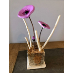 bouquet anemone violet bois flotté artisanal4