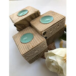 bougeoir trio cubes palette dentelle artisanal