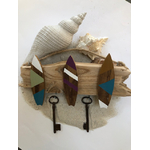 support clé bijoux planches surf bois vilet bleu blanc vert