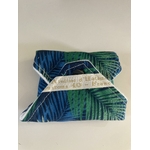 serviette hygiénique bambou coton lavable feuillages bleu