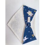 bavoir bandana eponge bambou pirate bleu
