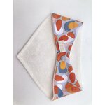 bavoir bandana eponge bambou oiseaux gris rouille