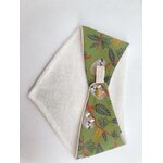 bavoir bandana eponge bambou paresseux vert kaki