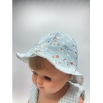 bob chapeau bébé coton été artisanal poissons bleu ciel