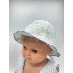 bob chapeau bébé coton été artisanal losange bleu vert blanc
