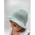 bob chapeau bébé coton été artisanal gaze coton gris vert uni