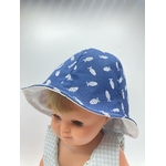 bob chapeau bébé coton été artisanal france poisson marine blanc