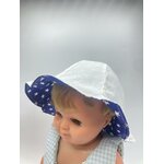 bob chapeau bébé coton été artisanal blanc etoiles