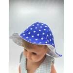 bob chapeau bébé coton été artisanal etoiles bleu blanc