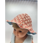 bob chapeau bébé coton été artisanal geometrique rouge brique
