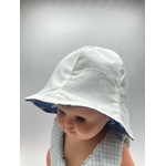 bob chapeau bébé coton été artisanal france ancre marine blanc uni