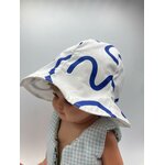 bob chapeau bébé coton été artisanal bleu blanc