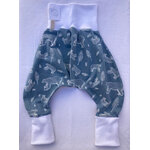 sarouel artisanal bébé coton jersey ours polaire banquise blan bleu gris