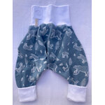 sarouel artisanal bébé coton jersey ours polaire banquise blan bleu gris  evolutif