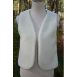 gilet réversible femme adulte laine mouton pyrénées artisanal écru naturel double gaze verty sauge
