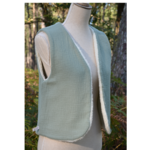 gilet réversible femme adulte laine mouton pyrénées artisanal ecru naturel double gaze créatrice france fleuri beige(8)