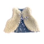 gilet bébé berger mouton pyrénées feuillages rose motif lien bleu(3)