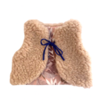 gilet bébé berger mouton pyrénées feuillages rose motif lien bleu
