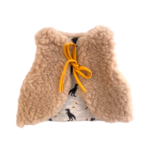 gilet bébé berger mouton pyrénées feuillages rose motif lien bleu(2)