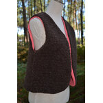 gilet réversible femme adulte laine mouton pyrénées artisanal marron choco double gaze créatrice france